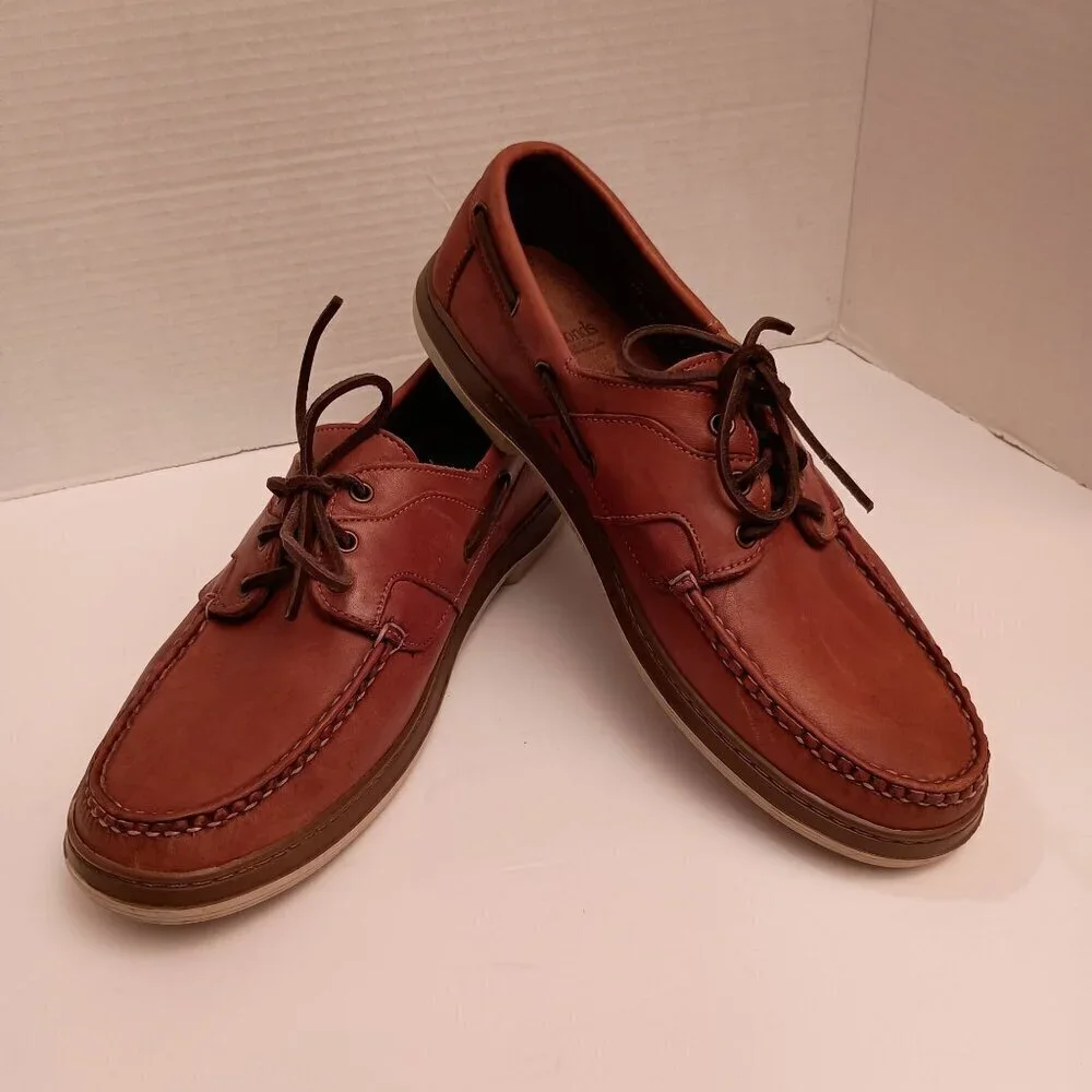 Allen Edmonds Eastport Boat Shoes Mens 10D Brown Leather 3Eye Casual Deck Preppy